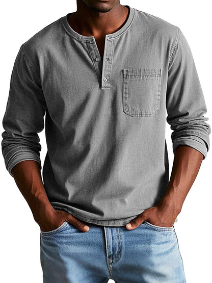 Men's Long Sleeve Henley Shirt