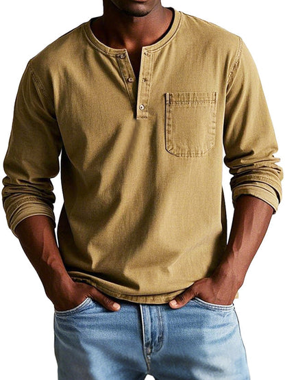 Men's Long Sleeve Henley Shirt