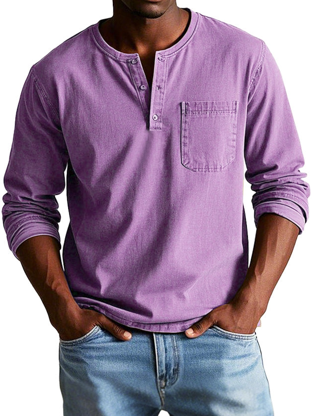 Men's Long Sleeve Henley Shirt