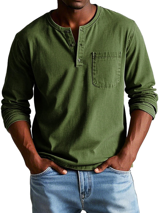 Men's Long Sleeve Henley Shirt