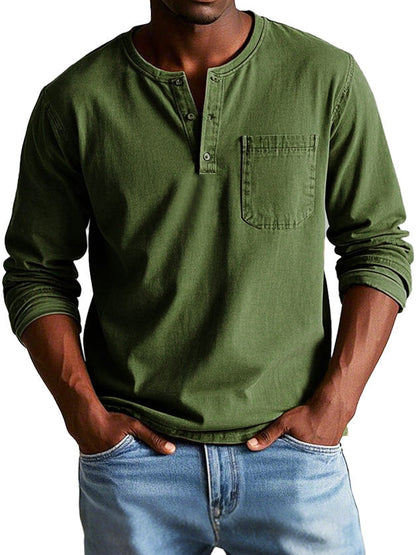 Men's Long Sleeve Henley Shirt
