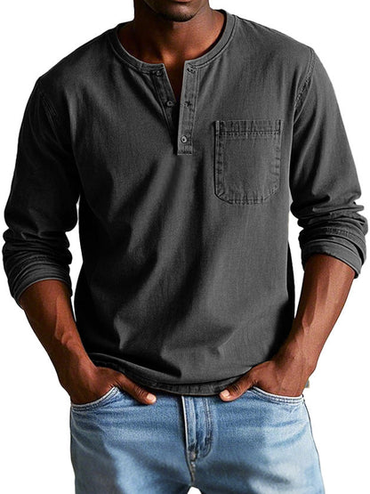 Men's Long Sleeve Henley Shirt
