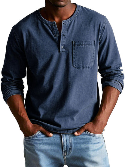 Men's Long Sleeve Henley Shirt