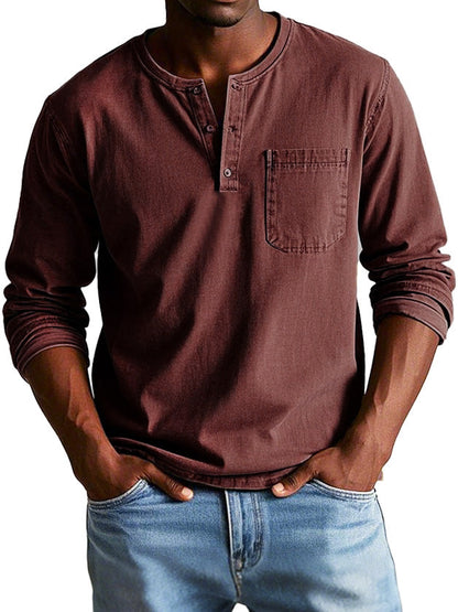 Men's Long Sleeve Henley Shirt