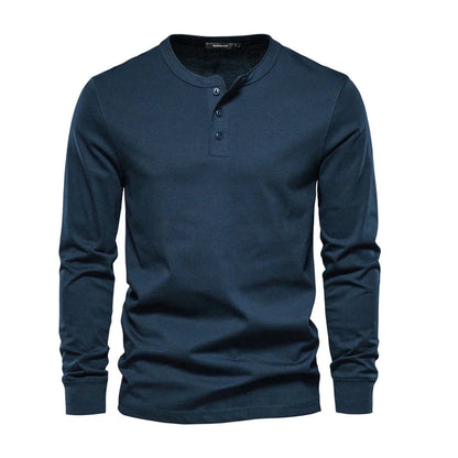 Men's Henley T-Shirt – Long Sleeve Casual Fit
