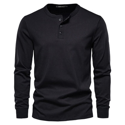 Men's Henley T-Shirt – Long Sleeve Casual Fit