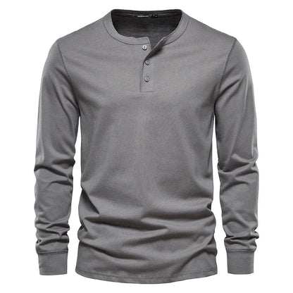 Men's Henley T-Shirt – Long Sleeve Casual Fit