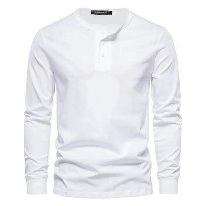 Men's Henley T-Shirt – Long Sleeve Casual Fit