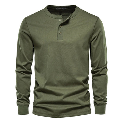 Men's Henley T-Shirt – Long Sleeve Casual Fit