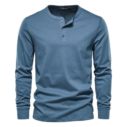 Men's Henley T-Shirt – Long Sleeve Casual Fit
