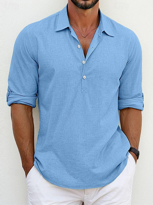 Men's Long Sleeve Linen Shirt