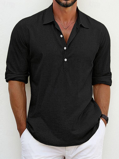 Men's Long Sleeve Linen Shirt