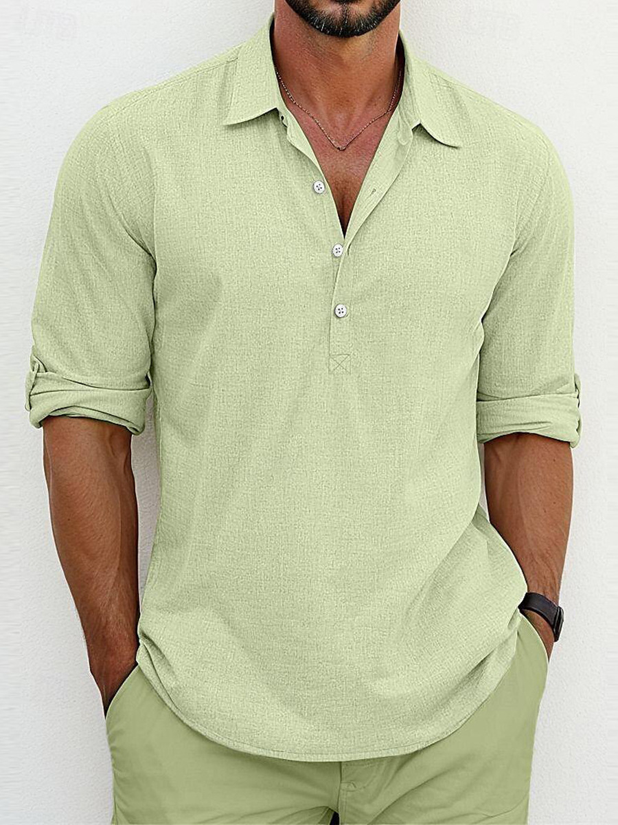 Men's Long Sleeve Linen Shirt