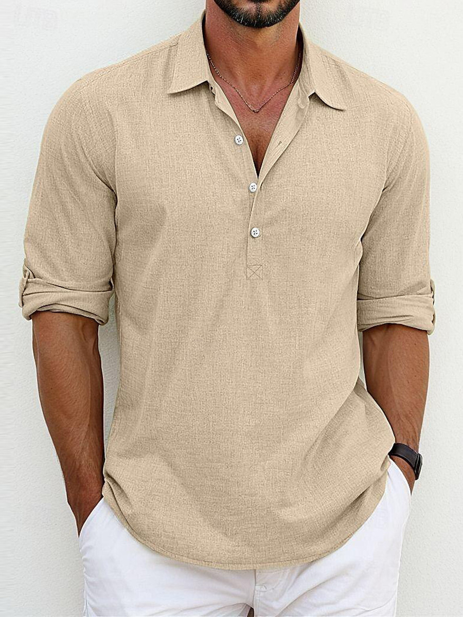 Men's Long Sleeve Linen Shirt