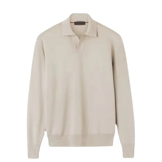 Men's Long Sleeve Polo Shirt - Comfortable Fit for Casual Wear