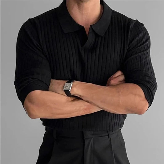 Men's Long Sleeve Polo – Smart Casual Shirt