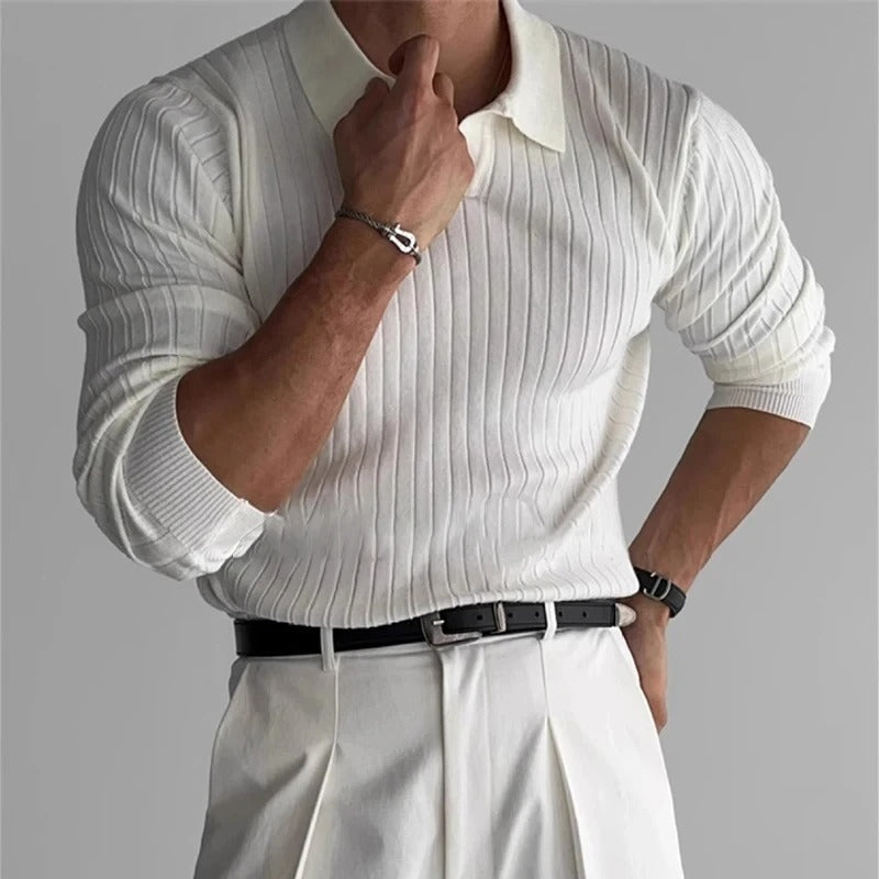 Men's Long Sleeve Polo – Smart Casual Shirt