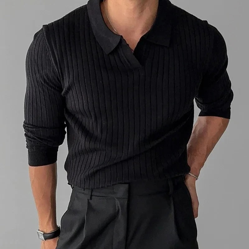Men's Long Sleeve Polo – Smart Casual Shirt
