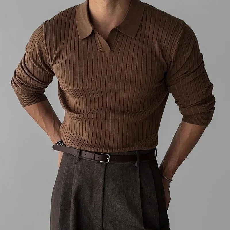 Men's Long Sleeve Polo – Smart Casual Shirt
