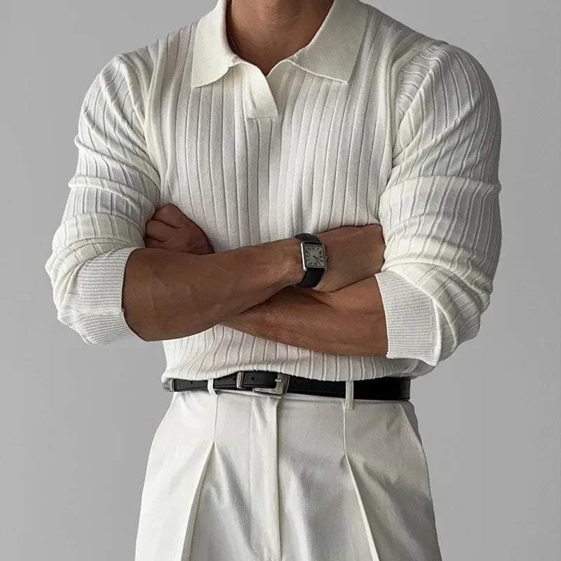 Men's Long Sleeve Polo – Smart Casual Shirt
