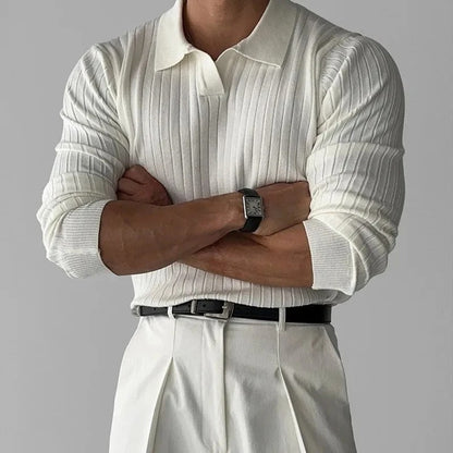 Men's Long Sleeve Polo – Smart Casual Shirt