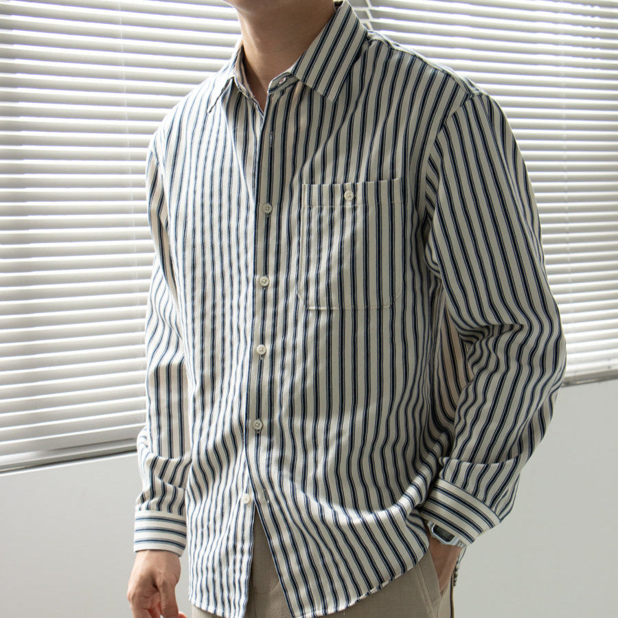 Men's Striped Dress Shirt – Long Sleeve Formal Fit