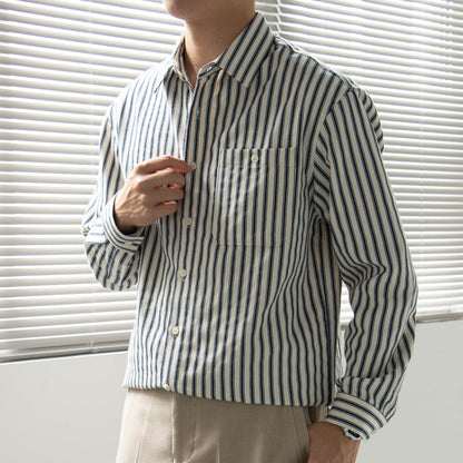 Men's Striped Dress Shirt – Long Sleeve Formal Fit