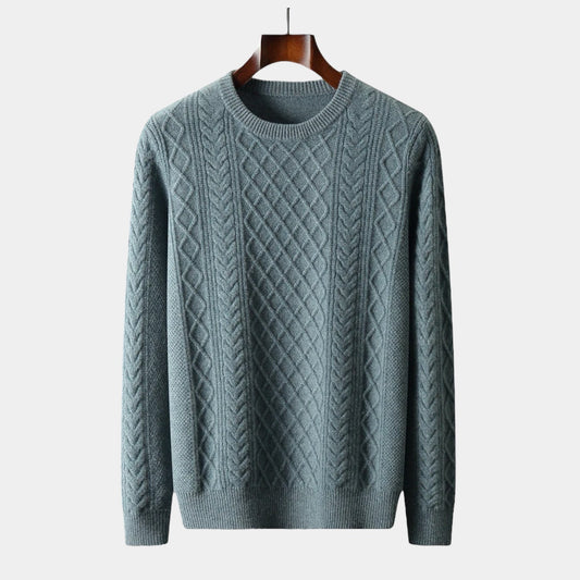 Men's Wool Sweater – Jacquard Knit Winter Style