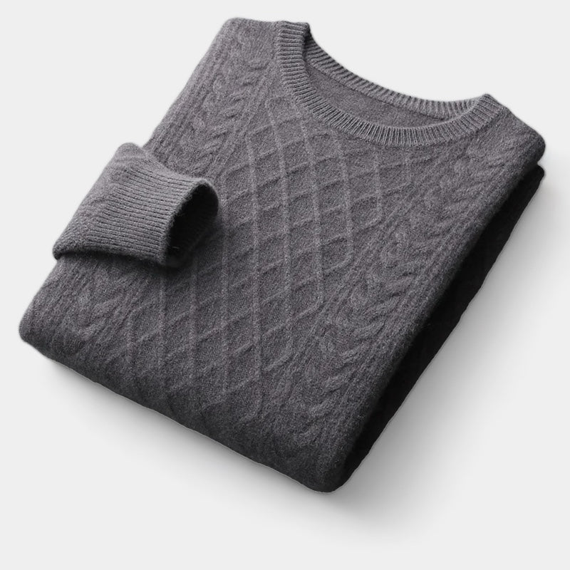 Men's Wool Sweater – Jacquard Knit Winter Style