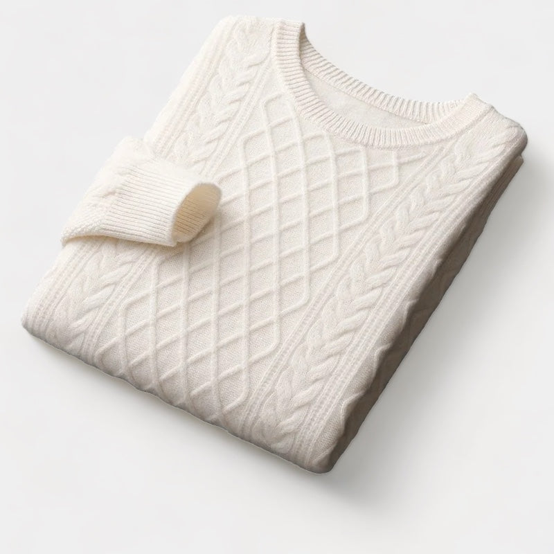 Men's Wool Sweater – Jacquard Knit Winter Style