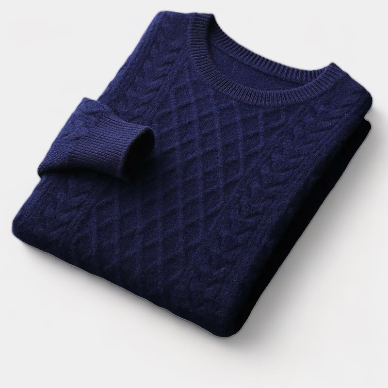 Men's Wool Sweater – Jacquard Knit Winter Style