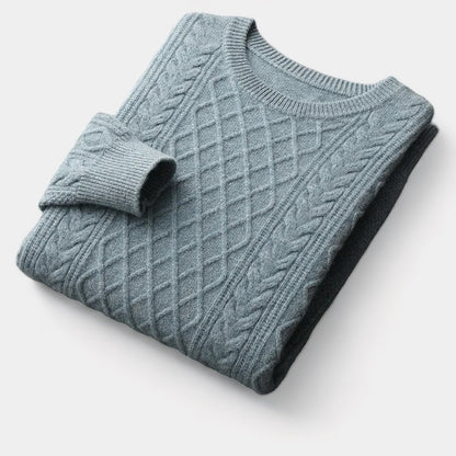Men's Wool Sweater – Jacquard Knit Winter Style