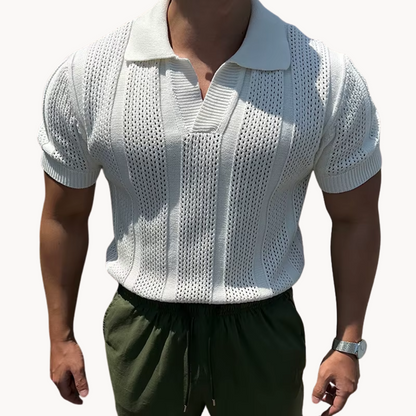 Men's Open Collar Mesh Shirt