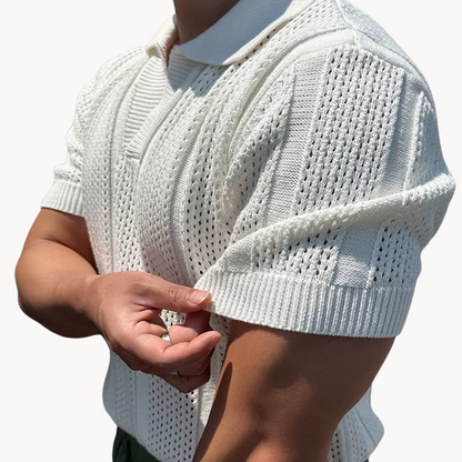 Men's Open Collar Mesh Shirt