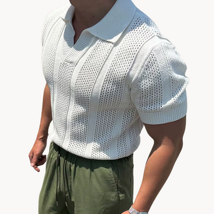 Men's Open Collar Mesh Shirt