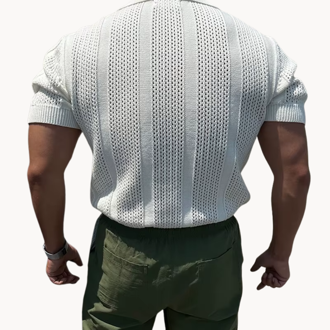 Men's Open Collar Mesh Shirt