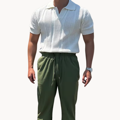 Men's Open Collar Mesh Shirt