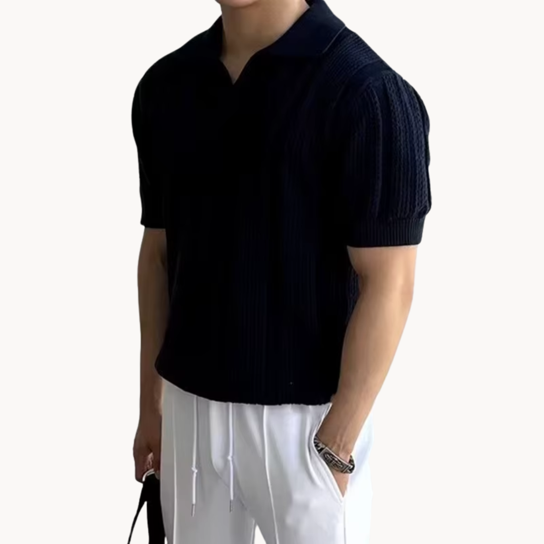 Men's Open Collar Mesh Shirt