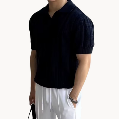 Men's Open Collar Mesh Shirt