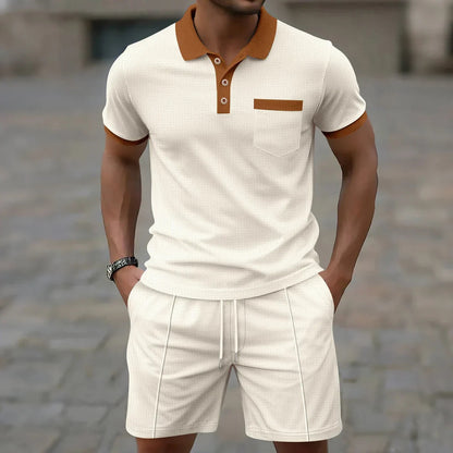 Men's Polo Shirts and Shorts Summer Set