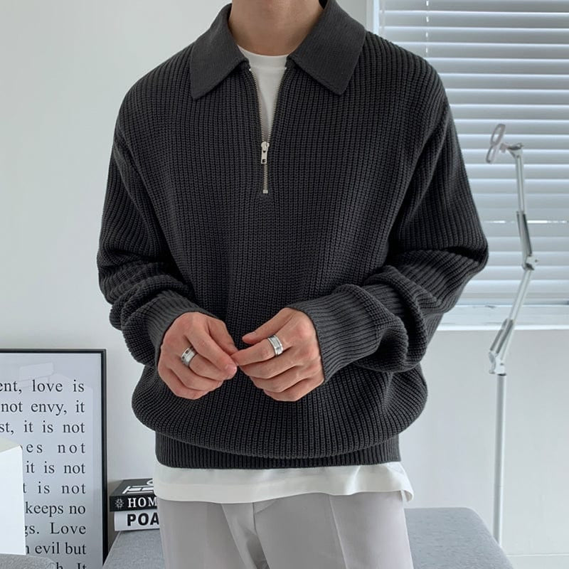 Men's Quarter Zip Sweater – Autumn Winter Knitwear