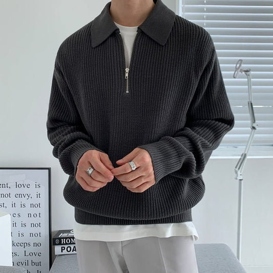 Men's Quarter Zip Sweater – Autumn Winter Knitwear