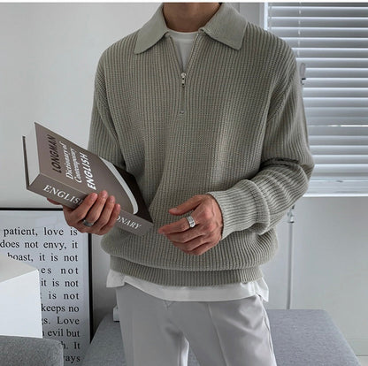 Men's Quarter Zip Sweater – Autumn Winter Knitwear