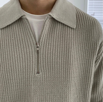 Men's Quarter Zip Sweater – Autumn Winter Knitwear