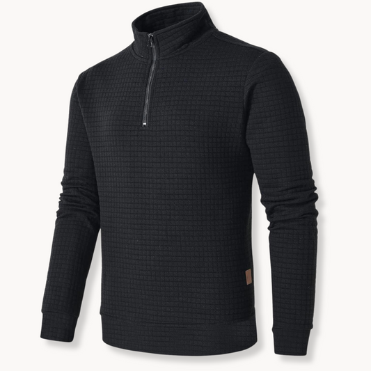 Men's Quarter Zip Sweater with Unique Pattern