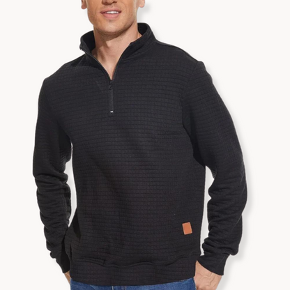 Men's Quarter Zip Sweater with Unique Pattern