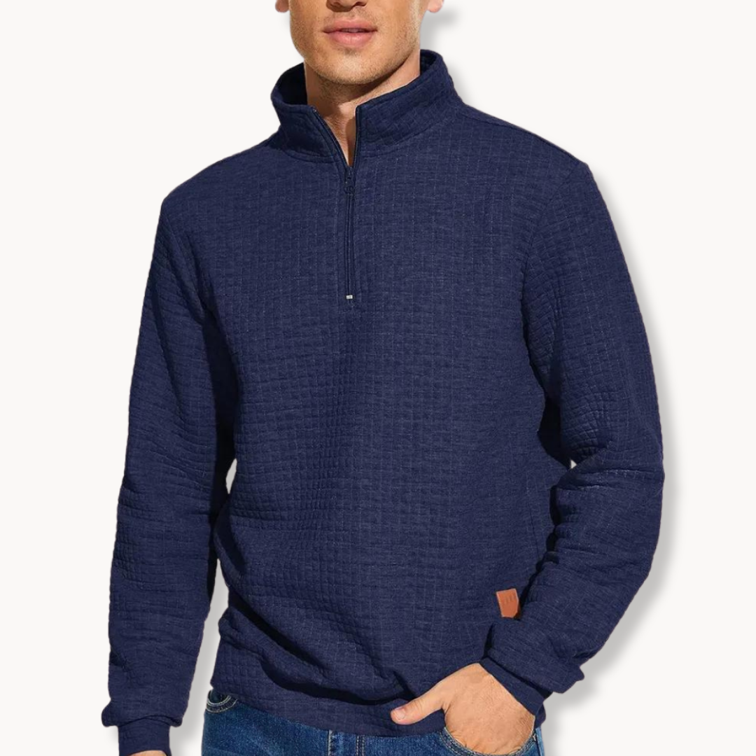 Men's Quarter Zip Sweater with Unique Pattern