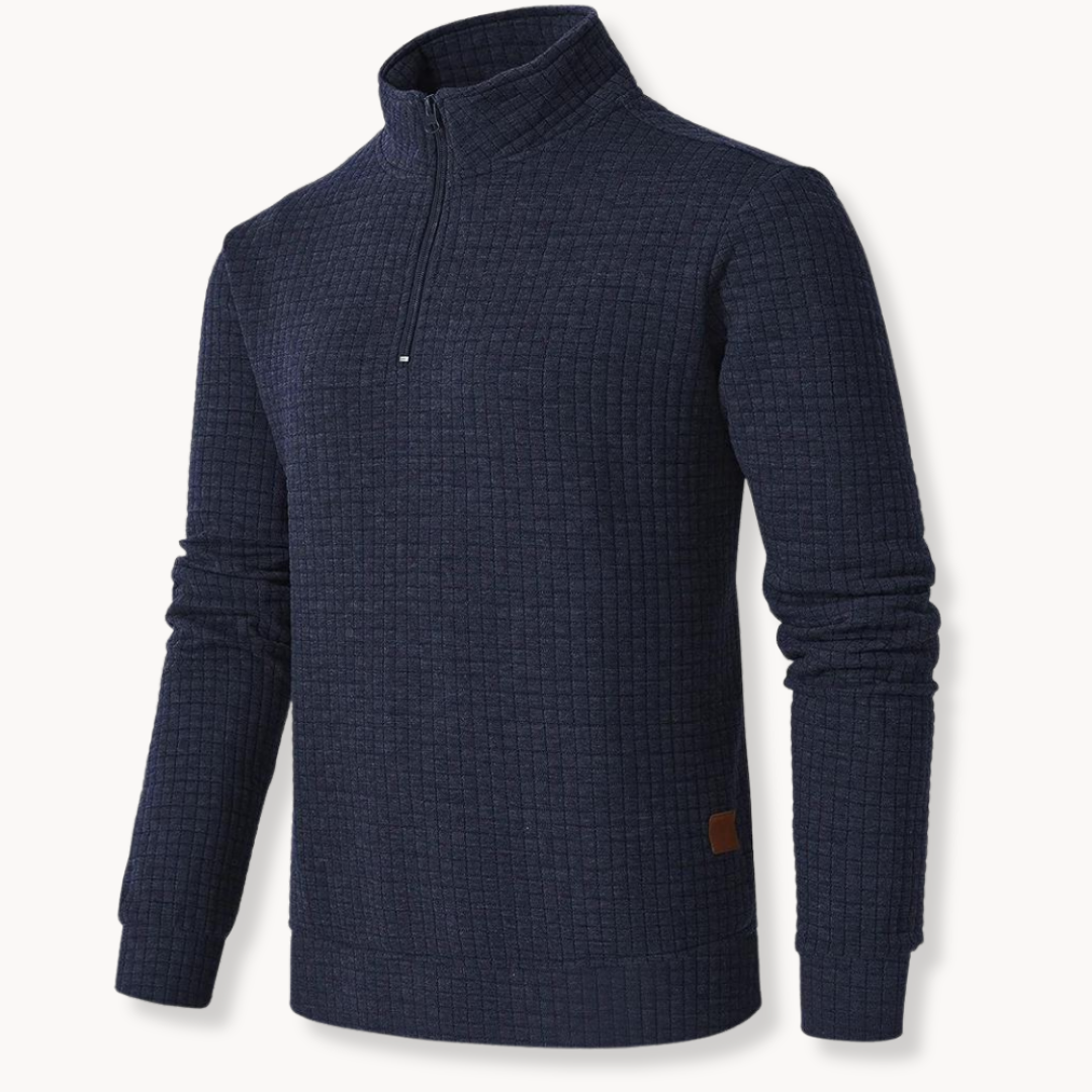 Men's Quarter Zip Sweater with Unique Pattern