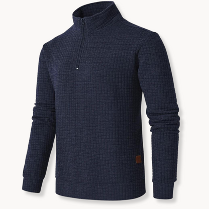Men's Quarter Zip Sweater with Unique Pattern