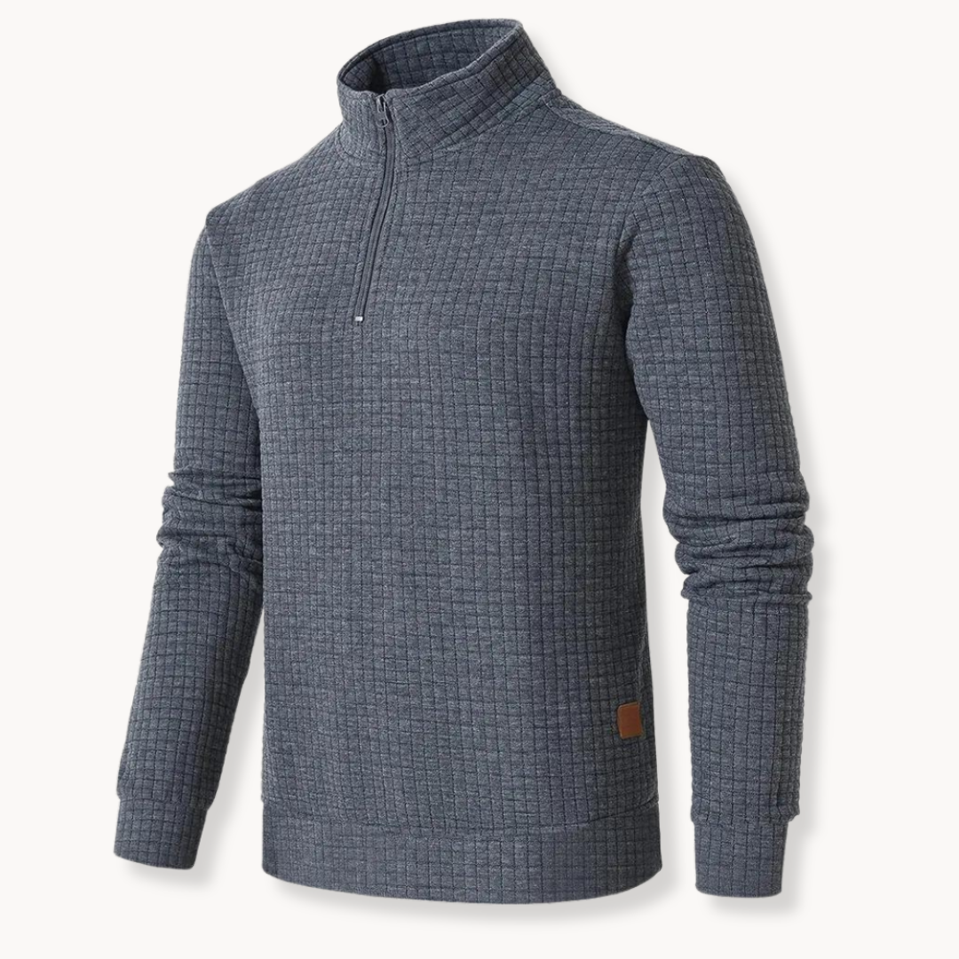 Men's Quarter Zip Sweater with Unique Pattern